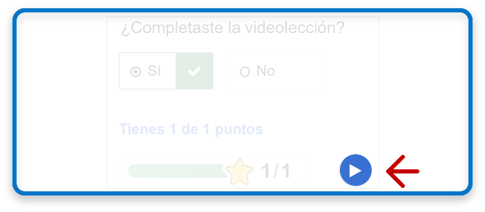 Imagen indicando que se debe hacer clic en el botón azul con ícon de play